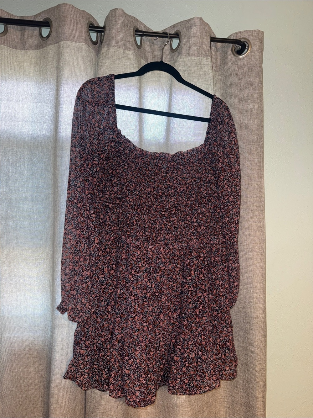 1. State Black and Pink Floral Midi Dress